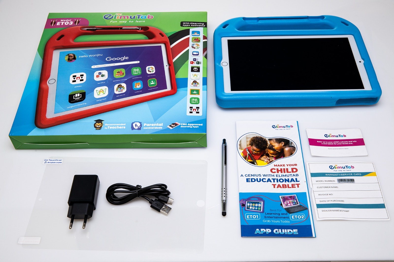ElimuTab ET03 MAX 10.1-Inch Android 13 Tablet, 64GB/4GB, 4G, with Puffed Case (Ages 2-17)