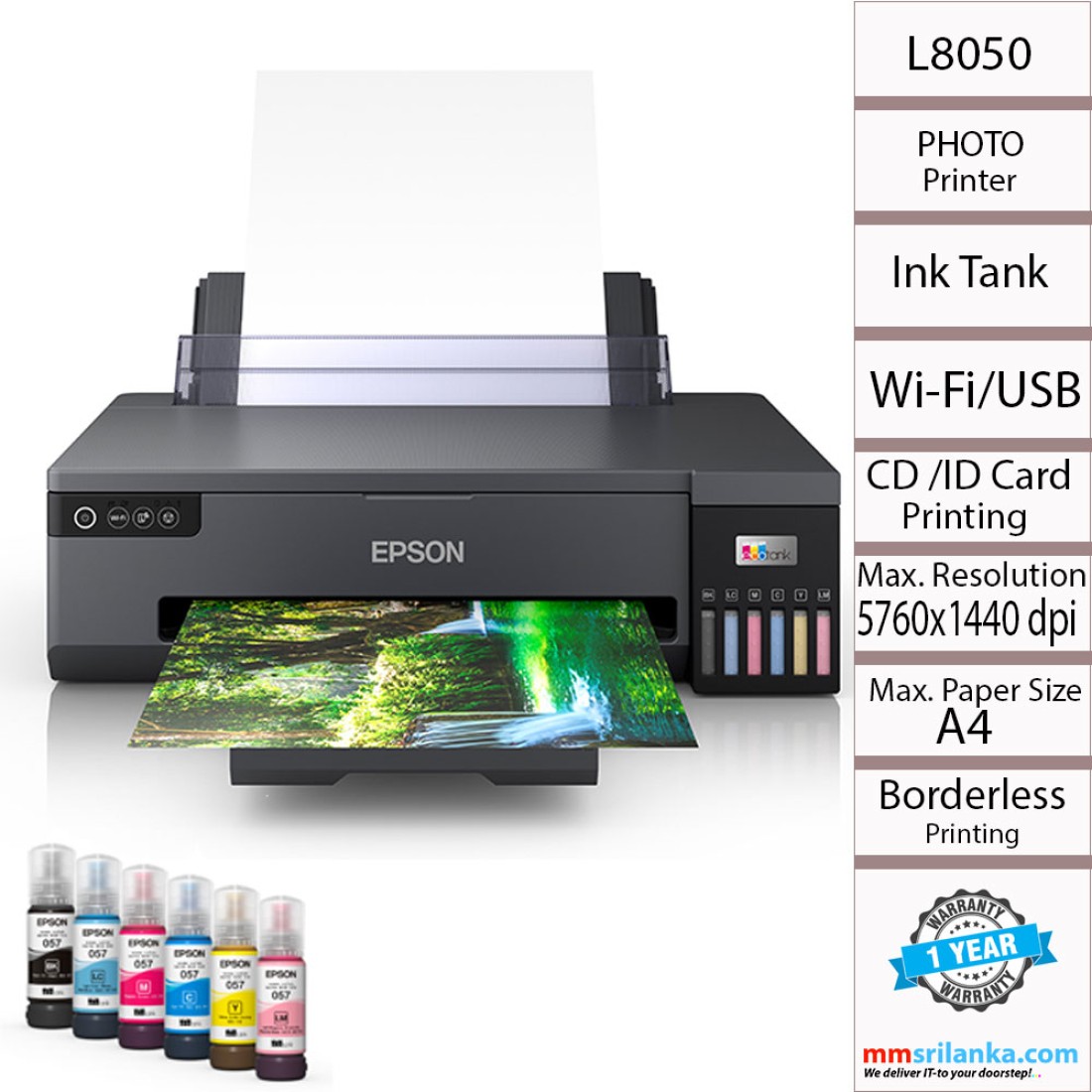 Epson L8050 EcoTank Photo Printer (replacement L805)