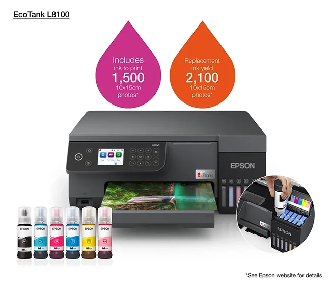 Epson L8100 EcoTank Photo Printer (replacement L850)