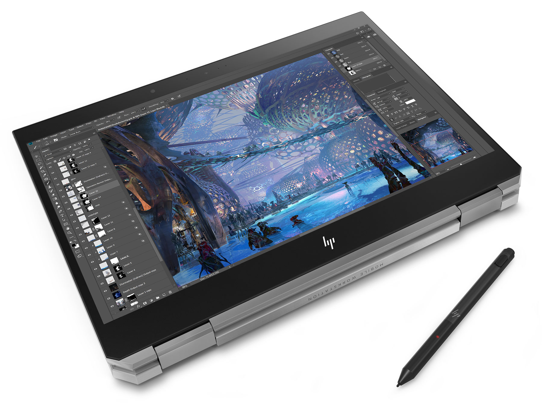 HP ZBook Studio x360 G5 Core i9 9th Generation 16GB RAM 256GB SSD Touchscreen Nvidia Quadro P2000 4GB Mobile Workstation, Ex-UK