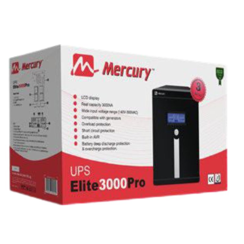 Mercury 3000VA UPS Back-Up Power Supply